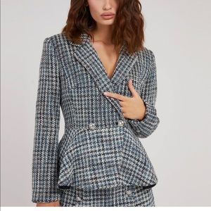NWT Guess tweed plaid blazer